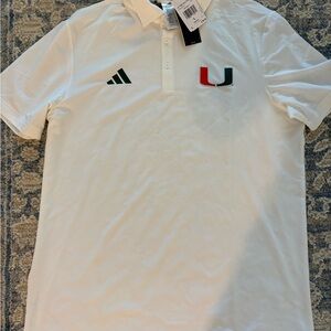 Adidas Men's U Miami White Polo Shirt